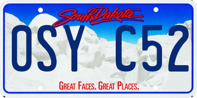 SD license plate 0SYC52