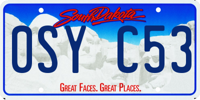 SD license plate 0SYC53