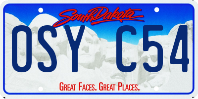 SD license plate 0SYC54