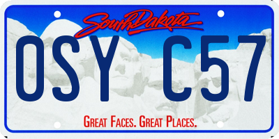 SD license plate 0SYC57