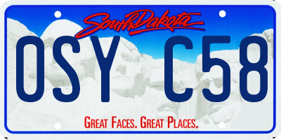 SD license plate 0SYC58