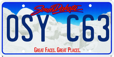 SD license plate 0SYC63