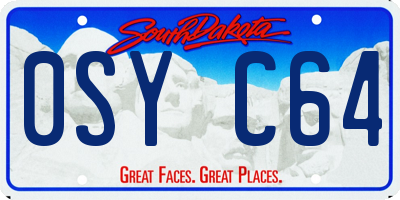 SD license plate 0SYC64