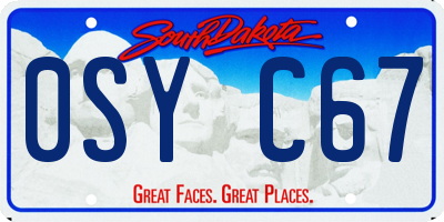 SD license plate 0SYC67