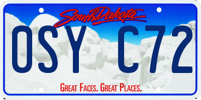 SD license plate 0SYC72