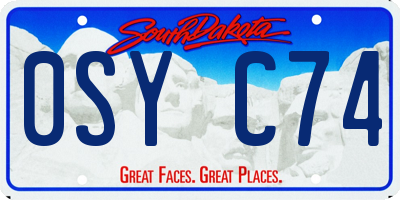 SD license plate 0SYC74