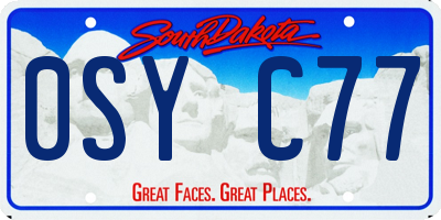 SD license plate 0SYC77