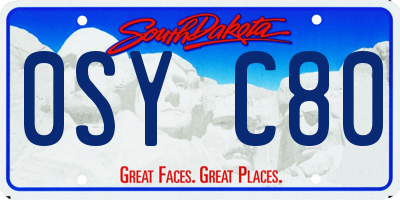 SD license plate 0SYC80
