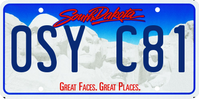 SD license plate 0SYC81