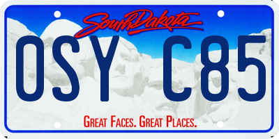 SD license plate 0SYC85