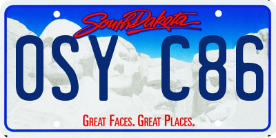 SD license plate 0SYC86