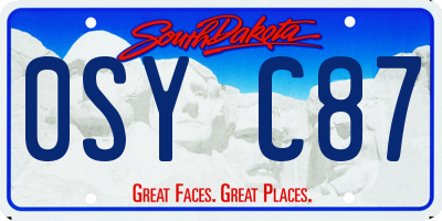 SD license plate 0SYC87