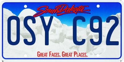 SD license plate 0SYC92