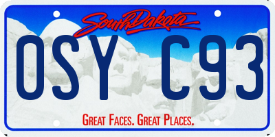 SD license plate 0SYC93