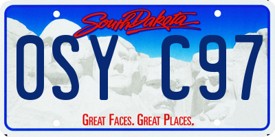 SD license plate 0SYC97