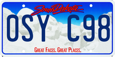 SD license plate 0SYC98
