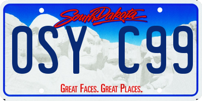 SD license plate 0SYC99