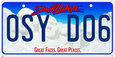 SD license plate 0SYD06
