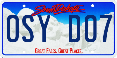 SD license plate 0SYD07
