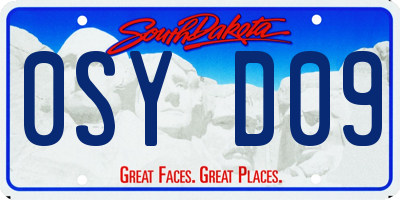 SD license plate 0SYD09