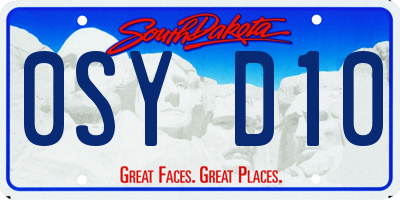 SD license plate 0SYD10