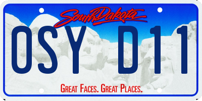 SD license plate 0SYD11