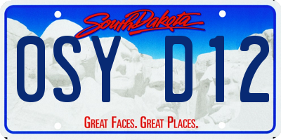 SD license plate 0SYD12