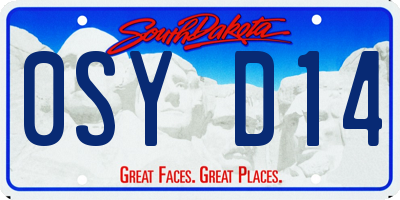 SD license plate 0SYD14