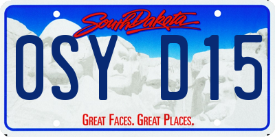 SD license plate 0SYD15