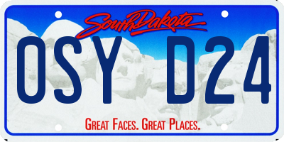 SD license plate 0SYD24