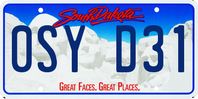 SD license plate 0SYD31