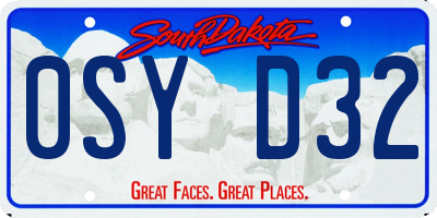 SD license plate 0SYD32