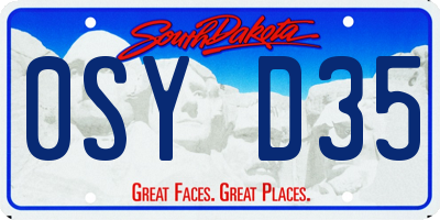 SD license plate 0SYD35