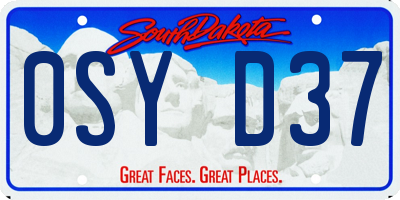 SD license plate 0SYD37