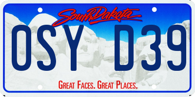 SD license plate 0SYD39