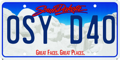 SD license plate 0SYD40