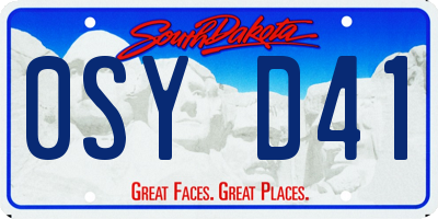 SD license plate 0SYD41