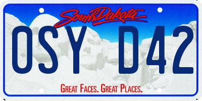SD license plate 0SYD42