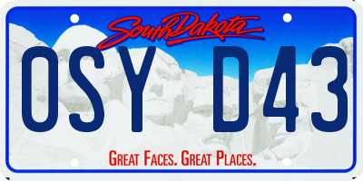 SD license plate 0SYD43