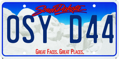 SD license plate 0SYD44