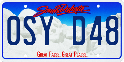 SD license plate 0SYD48