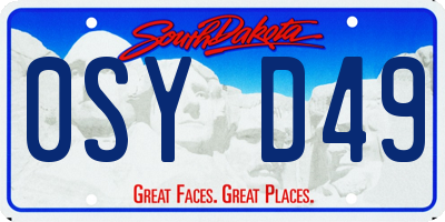 SD license plate 0SYD49