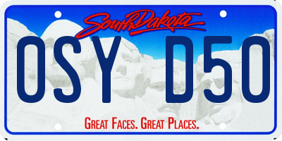 SD license plate 0SYD50