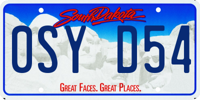 SD license plate 0SYD54