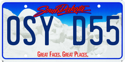 SD license plate 0SYD55