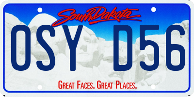 SD license plate 0SYD56