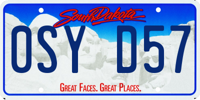 SD license plate 0SYD57