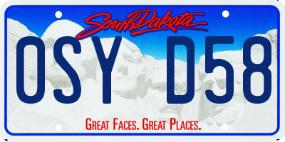 SD license plate 0SYD58