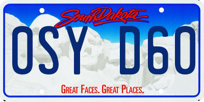 SD license plate 0SYD60