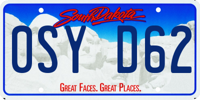 SD license plate 0SYD62